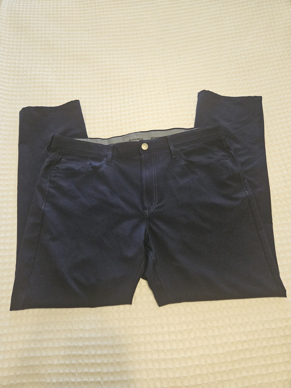 Bonobos Golf Men's Navy Slim Flat Front Straight Leg Polyester Pants 38x32